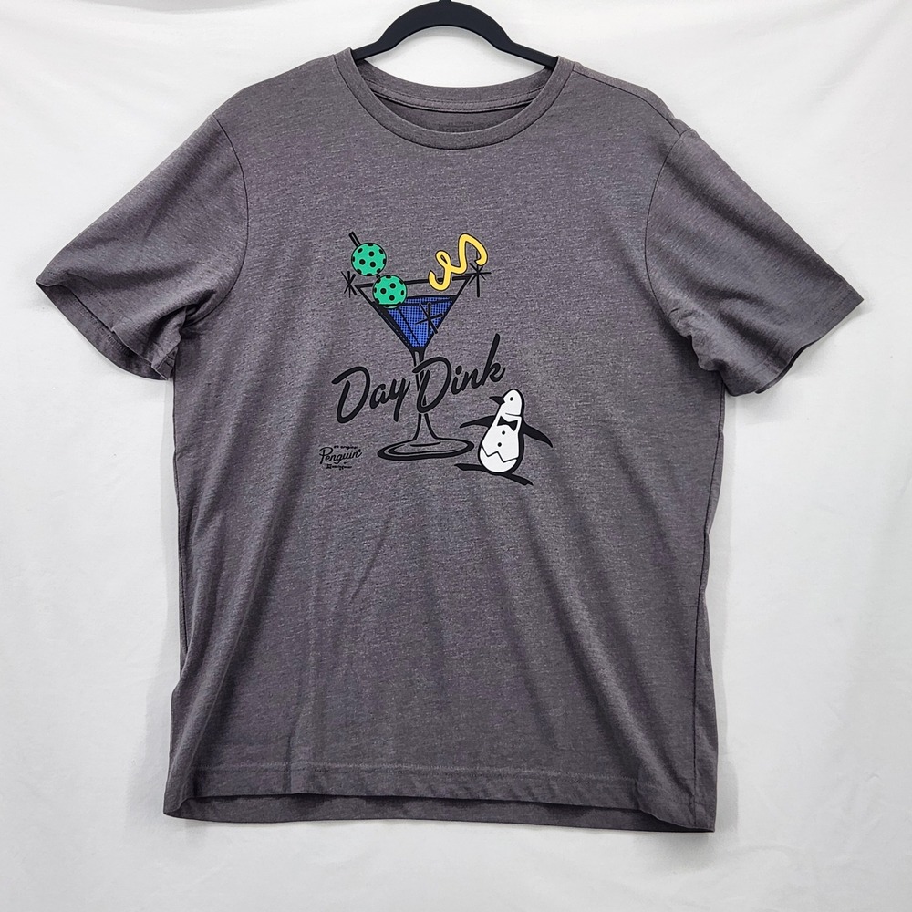 Original Penguin NWOT Mens Day Dink Pickleball Graphic T-Shirt Grey Size S Small